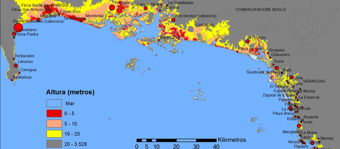 Zonas de Impacto de Tsunami en Chiriqui